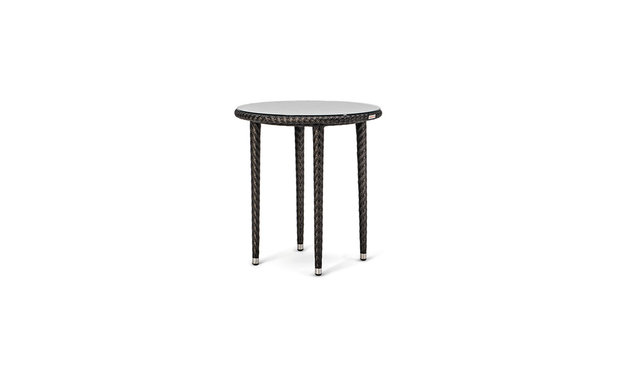 OHMM Outdoor Fiesta Bistro Table 70cmDia With Clear Tempered Glass Top