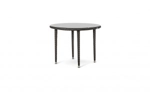 OHMM Outdoor Fiesta Dining Table 100cmDia With Clear Tempered Glass Top