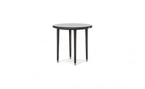 OHMM Outdoor Fiesta Dining Table 80cmDia With Clear Tempered Glass Top