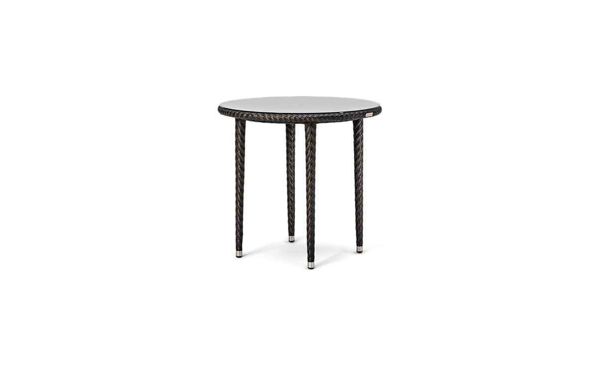 OHMM Outdoor Fiesta Dining Table 80cmDia With Clear Tempered Glass Top