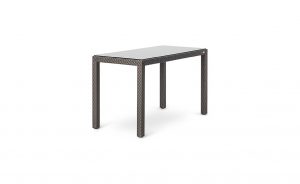 OHMM Outdoor Linear Table Medium With Clear Tempered Glass Top