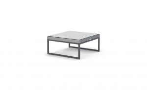 OHMM Outdoor Mantra Coffee Table Square With Clear Tempered Glass Top