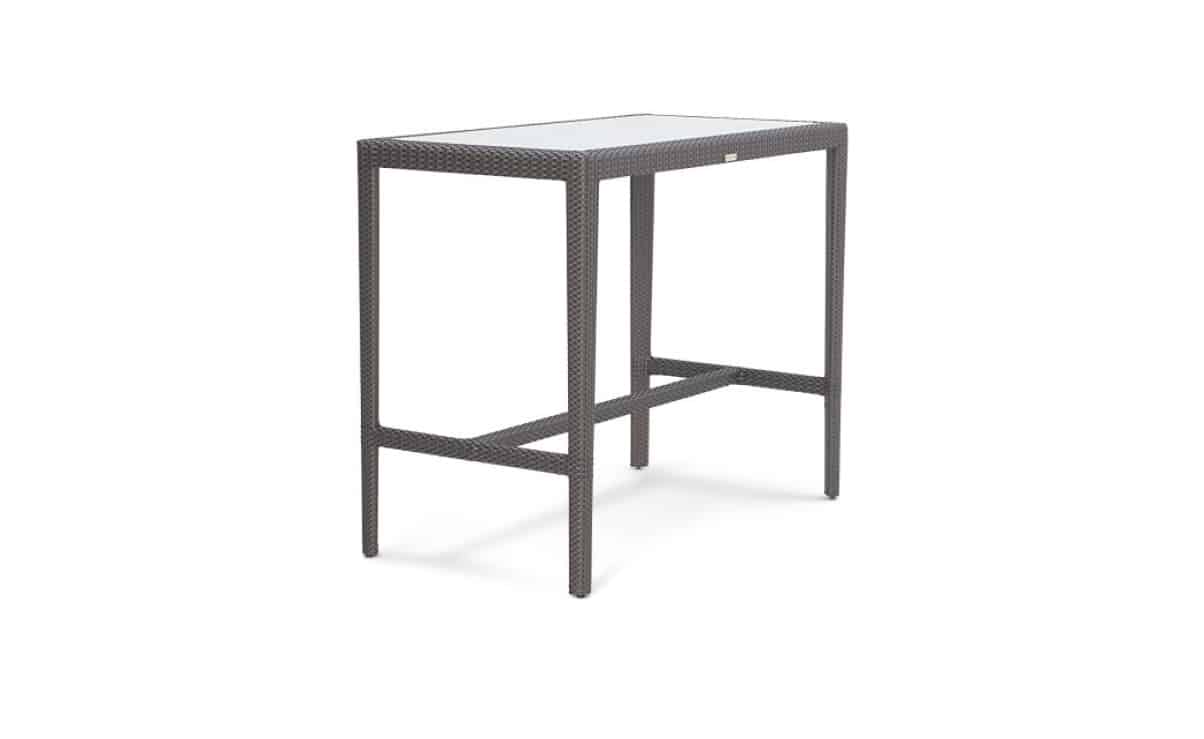 OHMM Outdoor Palm Bar Table With Frosted Tempered Glass Insert