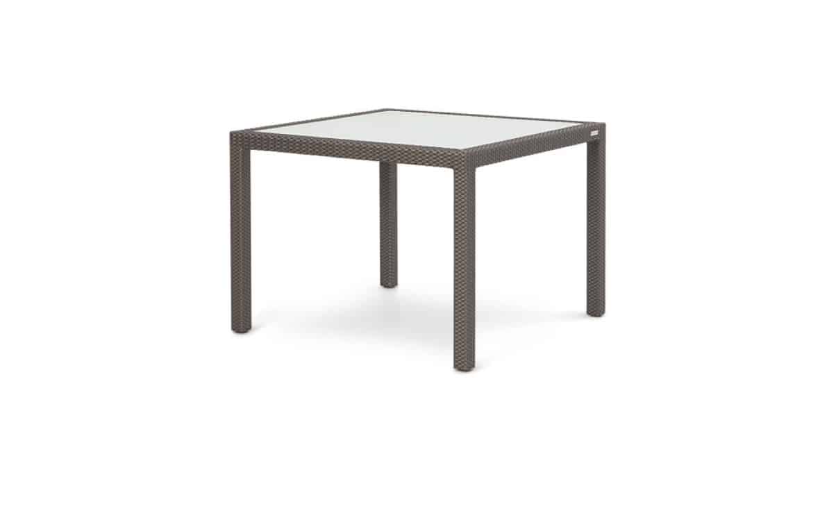 OHMM Outdoor Palm Dining Table 100x100cm With Frosted Tempered Glass Insert