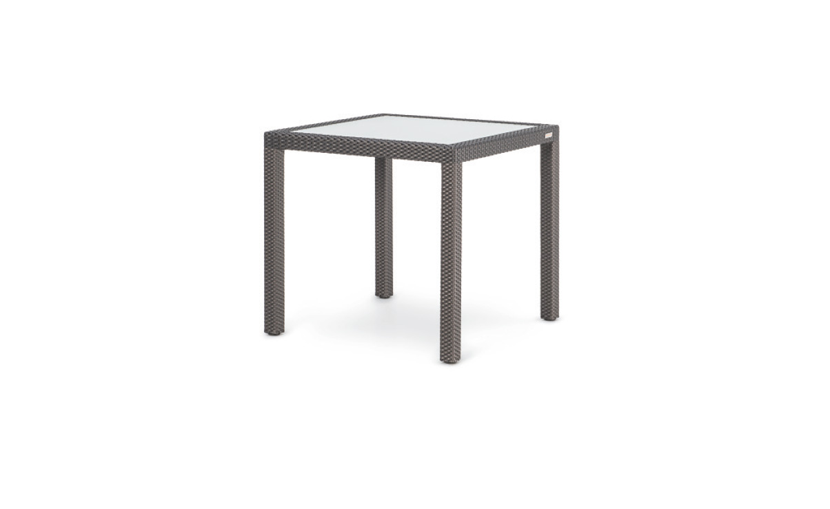 OHMM Outdoor Palm Dining Table 80x80cm With Frosted Tempered Glass Insert