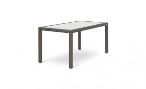 OHMM Outdoor Partu Dining Table 160x80cm With Frosted Tempered Glass Insert