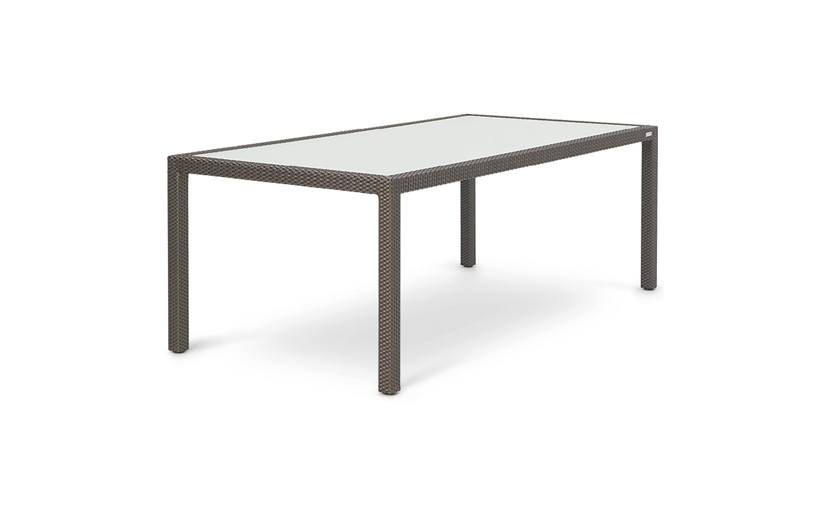 OHMM Outdoor Partu Dining Table 200x100cm With Frosted Tempered Glass Insert