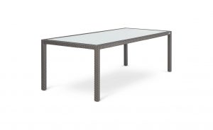 OHMM Outdoor Partu Dining Table 220x100cm With Frosted Tempered Glass Insert