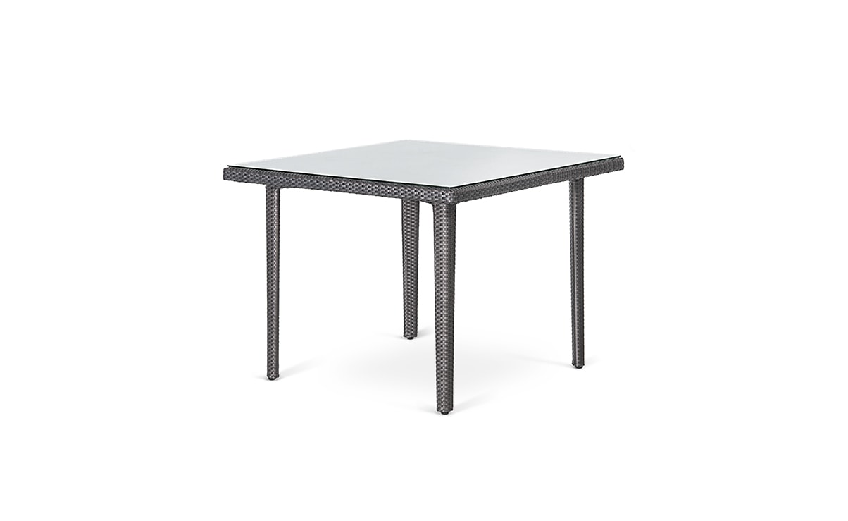 OHMM Outdoor Classic Dining Table 100x100cm With Clear Tempered Glass Top