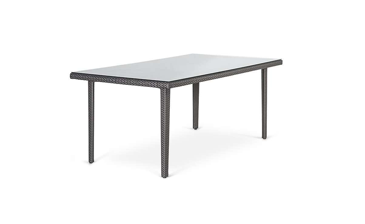 OHMM Outdoor Classic Dining Table 180x100cm With Clear Tempered Glass Top