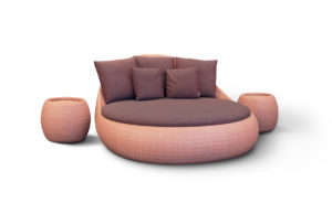 SOL DAY BED L <br>WITH SIDE TABLES