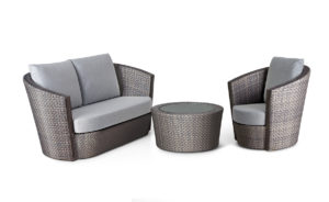 OHMM CALA MINI SET 2 SEATER SOFA LOUNGE CHAIR COFFEE TABLE Ø70CM