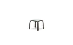 OHMM Outdoor Calico Side Table With Clear Tempered Glass Top