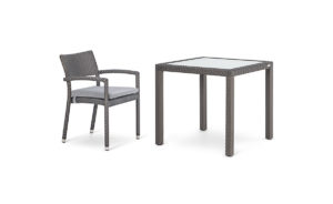 OHMM PARTU DINING SET 2 FLO ARMCHAIRS & TABLE 80X80