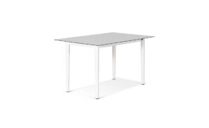 VERANO DINING TABLE 140X80CM WHITE POWDER COAT MARBLE SOLID TOP